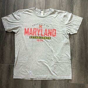 University of Maryland Terrapins Grey T-Shirt Short Sleeve UnisexSize Large
